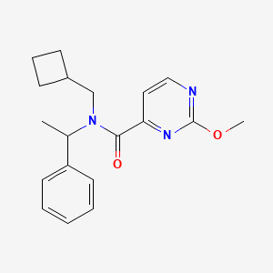 molecular formula C19H23N3O2 B7286830 N-(cyclobutylmethyl)-2-methoxy-N-(1-phenylethyl)pyrimidine-4-carboxamide 