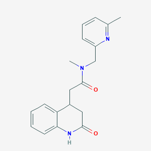 molecular formula C19H21N3O2 B7286842 N-methyl-N-[(6-methylpyridin-2-yl)methyl]-2-(2-oxo-3,4-dihydro-1H-quinolin-4-yl)acetamide 