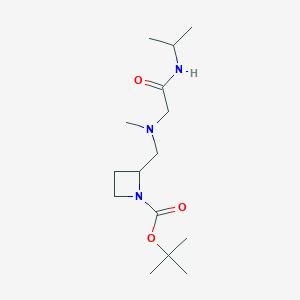 molecular formula C15H29N3O3 B7286888 Tert-butyl 2-[[methyl-[2-oxo-2-(propan-2-ylamino)ethyl]amino]methyl]azetidine-1-carboxylate 