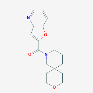 molecular formula C17H20N2O3 B7286909 Furo[3,2-b]pyridin-2-yl(9-oxa-2-azaspiro[5.5]undecan-2-yl)methanone 