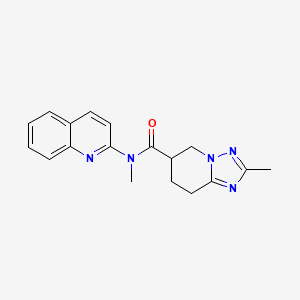 molecular formula C18H19N5O B7287035 N,2-dimethyl-N-quinolin-2-yl-5,6,7,8-tetrahydro-[1,2,4]triazolo[1,5-a]pyridine-6-carboxamide 