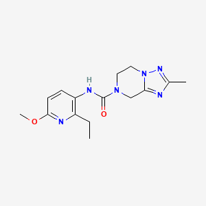molecular formula C15H20N6O2 B7287260 N-(2-ethyl-6-methoxypyridin-3-yl)-2-methyl-6,8-dihydro-5H-[1,2,4]triazolo[1,5-a]pyrazine-7-carboxamide 