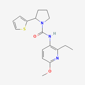 molecular formula C17H21N3O2S B7287280 N-(2-ethyl-6-methoxypyridin-3-yl)-2-thiophen-2-ylpyrrolidine-1-carboxamide 