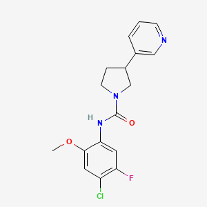 molecular formula C17H17ClFN3O2 B7287405 N-(4-chloro-5-fluoro-2-methoxyphenyl)-3-pyridin-3-ylpyrrolidine-1-carboxamide 