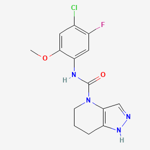 molecular formula C14H14ClFN4O2 B7287444 N-(4-chloro-5-fluoro-2-methoxyphenyl)-1,5,6,7-tetrahydropyrazolo[4,3-b]pyridine-4-carboxamide 