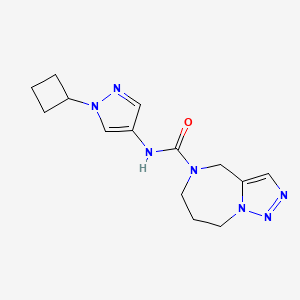 molecular formula C14H19N7O B7287549 N-(1-cyclobutylpyrazol-4-yl)-4,6,7,8-tetrahydrotriazolo[1,5-a][1,4]diazepine-5-carboxamide 