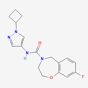 molecular formula C17H19FN4O2 B7287561 N-(1-cyclobutylpyrazol-4-yl)-8-fluoro-3,5-dihydro-2H-1,4-benzoxazepine-4-carboxamide 