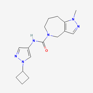 molecular formula C16H22N6O B7287594 N-(1-cyclobutylpyrazol-4-yl)-1-methyl-4,6,7,8-tetrahydropyrazolo[4,3-c]azepine-5-carboxamide 