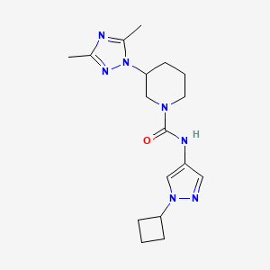 molecular formula C17H25N7O B7287610 N-(1-cyclobutylpyrazol-4-yl)-3-(3,5-dimethyl-1,2,4-triazol-1-yl)piperidine-1-carboxamide 