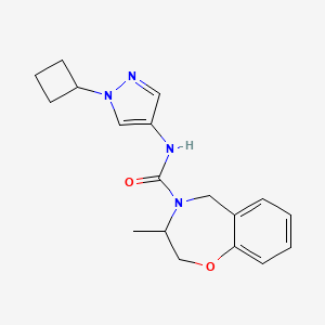 molecular formula C18H22N4O2 B7287613 N-(1-cyclobutylpyrazol-4-yl)-3-methyl-3,5-dihydro-2H-1,4-benzoxazepine-4-carboxamide 