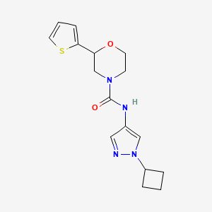 molecular formula C16H20N4O2S B7287622 N-(1-cyclobutylpyrazol-4-yl)-2-thiophen-2-ylmorpholine-4-carboxamide 