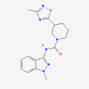 molecular formula C17H20N6O2 B7287765 N-(1-methylindazol-3-yl)-3-(3-methyl-1,2,4-oxadiazol-5-yl)piperidine-1-carboxamide 