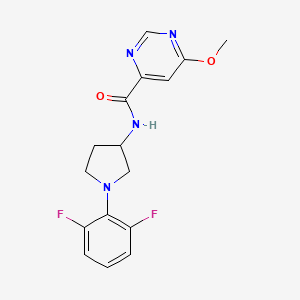 molecular formula C16H16F2N4O2 B7287793 N-[1-(2,6-difluorophenyl)pyrrolidin-3-yl]-6-methoxypyrimidine-4-carboxamide 