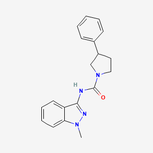 molecular formula C19H20N4O B7287802 N-(1-methylindazol-3-yl)-3-phenylpyrrolidine-1-carboxamide 