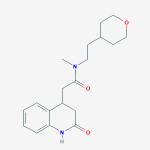molecular formula C19H26N2O3 B7287852 N-methyl-N-[2-(oxan-4-yl)ethyl]-2-(2-oxo-3,4-dihydro-1H-quinolin-4-yl)acetamide 