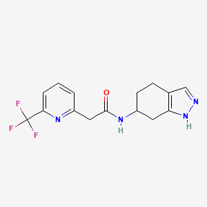 molecular formula C15H15F3N4O B7287874 N-(4,5,6,7-tetrahydro-1H-indazol-6-yl)-2-[6-(trifluoromethyl)pyridin-2-yl]acetamide 