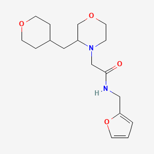 molecular formula C17H26N2O4 B7287916 N-(furan-2-ylmethyl)-2-[3-(oxan-4-ylmethyl)morpholin-4-yl]acetamide 