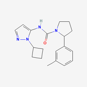 molecular formula C19H24N4O B7287971 N-(2-cyclobutylpyrazol-3-yl)-2-(3-methylphenyl)pyrrolidine-1-carboxamide 