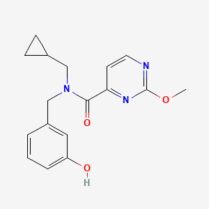 molecular formula C17H19N3O3 B7287972 N-(cyclopropylmethyl)-N-[(3-hydroxyphenyl)methyl]-2-methoxypyrimidine-4-carboxamide 