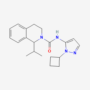 molecular formula C20H26N4O B7287980 N-(2-cyclobutylpyrazol-3-yl)-1-propan-2-yl-3,4-dihydro-1H-isoquinoline-2-carboxamide 