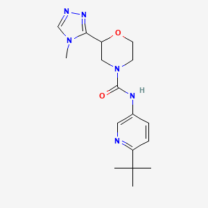 molecular formula C17H24N6O2 B7288082 N-(6-tert-butylpyridin-3-yl)-2-(4-methyl-1,2,4-triazol-3-yl)morpholine-4-carboxamide 