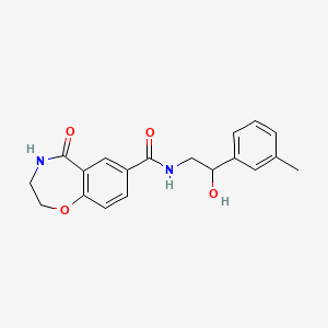 molecular formula C19H20N2O4 B7288139 N-[2-hydroxy-2-(3-methylphenyl)ethyl]-5-oxo-3,4-dihydro-2H-1,4-benzoxazepine-7-carboxamide 