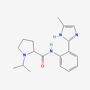 molecular formula C18H24N4O B7288155 N-[2-(5-methyl-1H-imidazol-2-yl)phenyl]-1-propan-2-ylpyrrolidine-2-carboxamide 