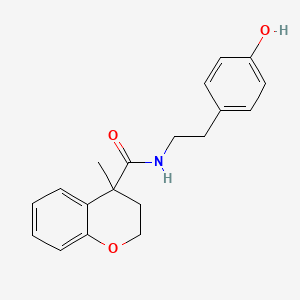 molecular formula C19H21NO3 B7288166 N-[2-(4-hydroxyphenyl)ethyl]-4-methyl-2,3-dihydrochromene-4-carboxamide 