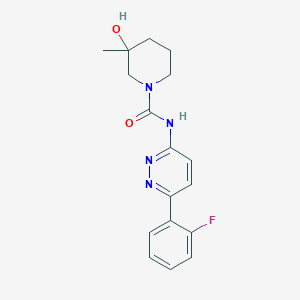 molecular formula C17H19FN4O2 B7288184 N-[6-(2-fluorophenyl)pyridazin-3-yl]-3-hydroxy-3-methylpiperidine-1-carboxamide 