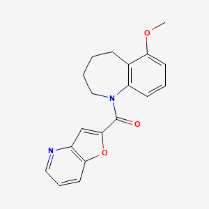 molecular formula C19H18N2O3 B7288324 Furo[3,2-b]pyridin-2-yl-(6-methoxy-2,3,4,5-tetrahydro-1-benzazepin-1-yl)methanone 