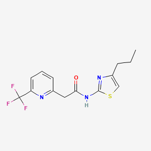 molecular formula C14H14F3N3OS B7288520 N-(4-propyl-1,3-thiazol-2-yl)-2-[6-(trifluoromethyl)pyridin-2-yl]acetamide 