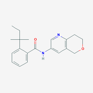 molecular formula C20H24N2O2 B7288598 N-(7,8-dihydro-5H-pyrano[4,3-b]pyridin-3-yl)-2-(2-methylbutan-2-yl)benzamide 