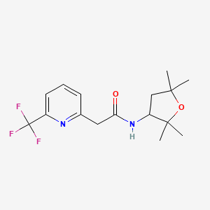 molecular formula C16H21F3N2O2 B7288602 N-(2,2,5,5-tetramethyloxolan-3-yl)-2-[6-(trifluoromethyl)pyridin-2-yl]acetamide 