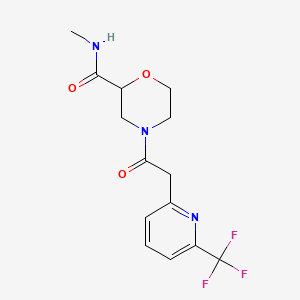 molecular formula C14H16F3N3O3 B7288663 N-methyl-4-[2-[6-(trifluoromethyl)pyridin-2-yl]acetyl]morpholine-2-carboxamide 