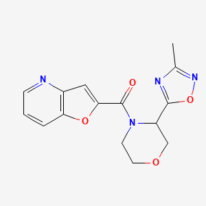 molecular formula C15H14N4O4 B7288664 Furo[3,2-b]pyridin-2-yl-[3-(3-methyl-1,2,4-oxadiazol-5-yl)morpholin-4-yl]methanone 