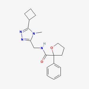 molecular formula C19H24N4O2 B7288712 N-[(5-cyclobutyl-4-methyl-1,2,4-triazol-3-yl)methyl]-2-phenyloxolane-2-carboxamide 