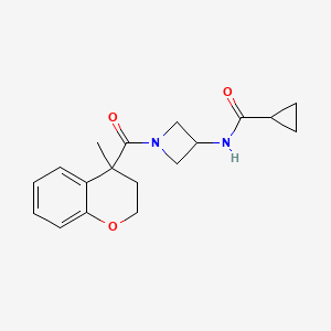 molecular formula C18H22N2O3 B7288902 N-[1-(4-methyl-2,3-dihydrochromene-4-carbonyl)azetidin-3-yl]cyclopropanecarboxamide 