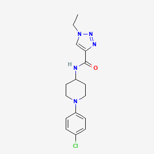 molecular formula C16H20ClN5O B7289007 N-[1-(4-chlorophenyl)piperidin-4-yl]-1-ethyltriazole-4-carboxamide 