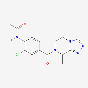 molecular formula C15H16ClN5O2 B7289121 N-[2-chloro-4-(8-methyl-6,8-dihydro-5H-[1,2,4]triazolo[4,3-a]pyrazine-7-carbonyl)phenyl]acetamide 
