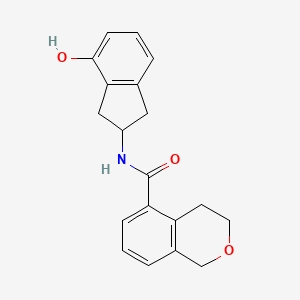 molecular formula C19H19NO3 B7289173 N-(4-hydroxy-2,3-dihydro-1H-inden-2-yl)-3,4-dihydro-1H-isochromene-5-carboxamide 