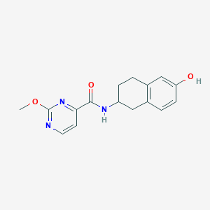 molecular formula C16H17N3O3 B7289211 N-(6-hydroxy-1,2,3,4-tetrahydronaphthalen-2-yl)-2-methoxypyrimidine-4-carboxamide 