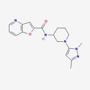 molecular formula C18H21N5O2 B7289229 N-[1-(2,5-dimethylpyrazol-3-yl)piperidin-3-yl]furo[3,2-b]pyridine-2-carboxamide 