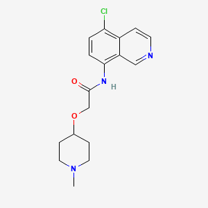 molecular formula C17H20ClN3O2 B7289286 N-(5-chloroisoquinolin-8-yl)-2-(1-methylpiperidin-4-yl)oxyacetamide 