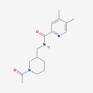 molecular formula C16H23N3O2 B7289343 N-[(1-acetylpiperidin-3-yl)methyl]-4,5-dimethylpyridine-2-carboxamide 