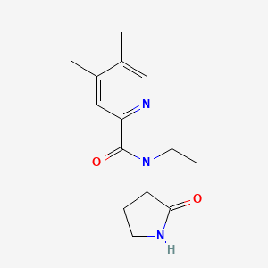 molecular formula C14H19N3O2 B7289427 N-ethyl-4,5-dimethyl-N-(2-oxopyrrolidin-3-yl)pyridine-2-carboxamide 