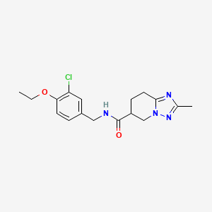 molecular formula C17H21ClN4O2 B7289530 N-[(3-chloro-4-ethoxyphenyl)methyl]-2-methyl-5,6,7,8-tetrahydro-[1,2,4]triazolo[1,5-a]pyridine-6-carboxamide 
