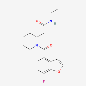 molecular formula C18H21FN2O3 B7289577 N-ethyl-2-[1-(7-fluoro-1-benzofuran-4-carbonyl)piperidin-2-yl]acetamide 