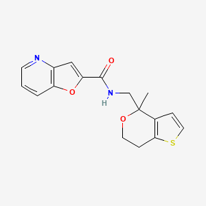 molecular formula C17H16N2O3S B7289798 N-[(4-methyl-6,7-dihydrothieno[3,2-c]pyran-4-yl)methyl]furo[3,2-b]pyridine-2-carboxamide 