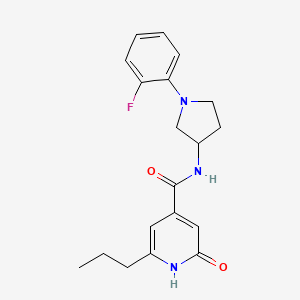 molecular formula C19H22FN3O2 B7289907 N-[1-(2-fluorophenyl)pyrrolidin-3-yl]-2-oxo-6-propyl-1H-pyridine-4-carboxamide 