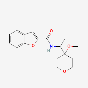 molecular formula C18H23NO4 B7290215 N-[1-(4-methoxyoxan-4-yl)ethyl]-4-methyl-1-benzofuran-2-carboxamide 